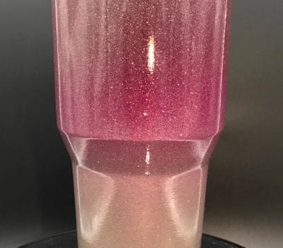 Red berry / champagne gold glitter ombre 30 oz Ozark Trail Powder Coated Stainless Steel Tumbler - Can be Personalized