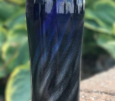 Intense Blue, Black and Silver "Northern Lights" Powder Coated 20 oz Ozark Trail Tumbler