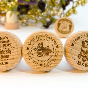 Baby Shower or Announcement personalized wine stoppers