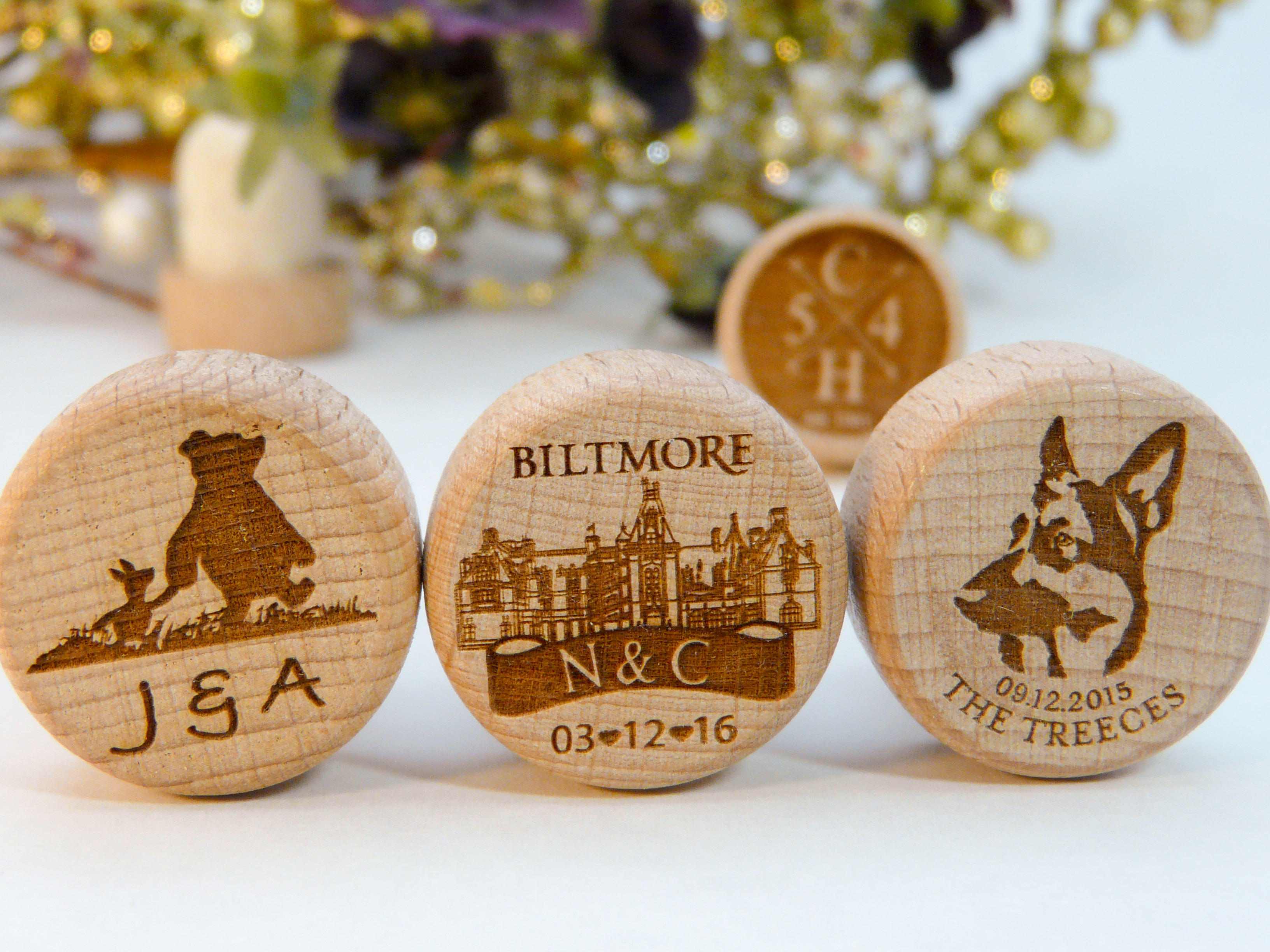 custom logo personalized wine stoppers Lazerworx Design Studio