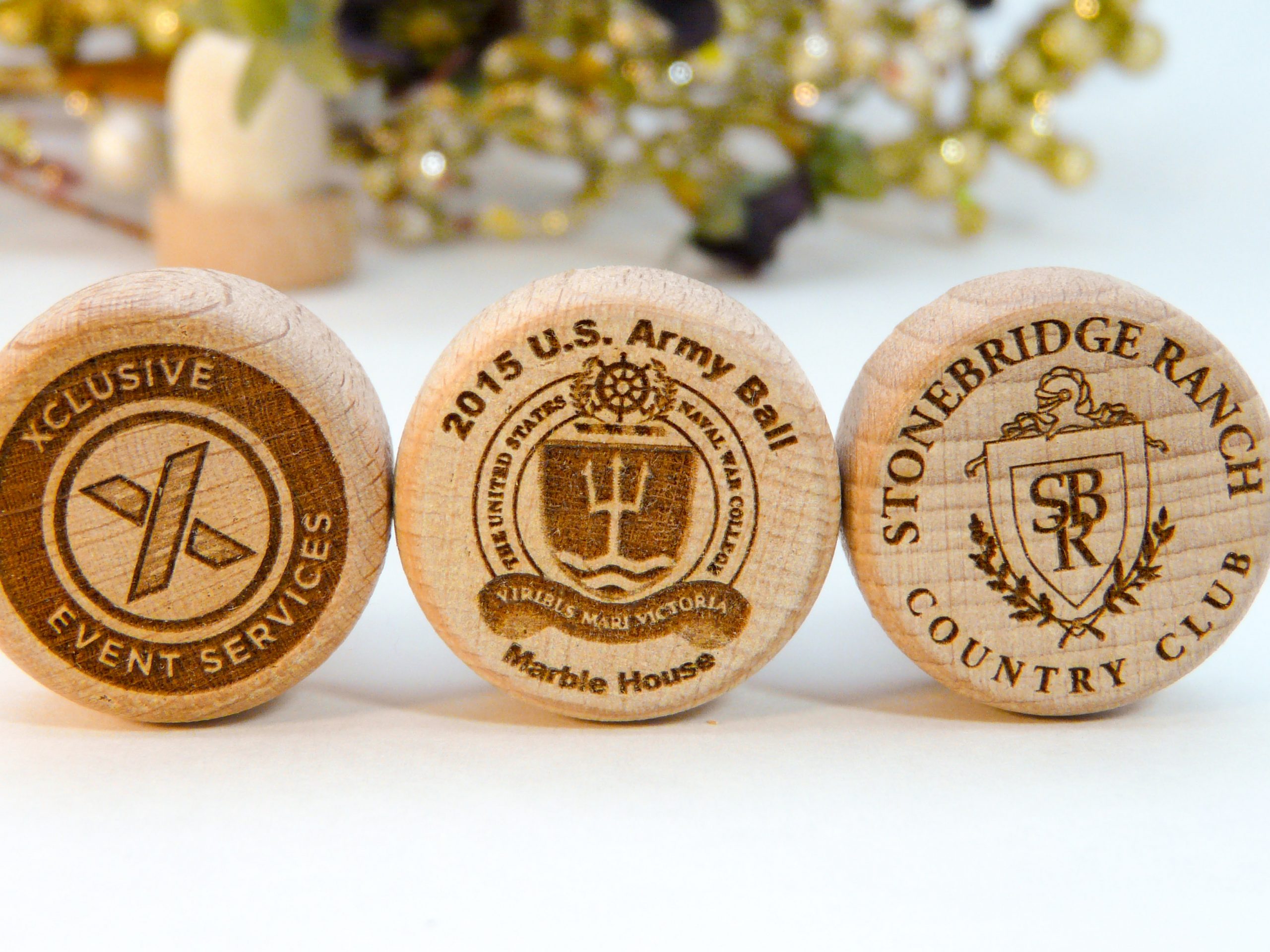 logo personalized wine stoppers Lazerworx Design Studio Custom