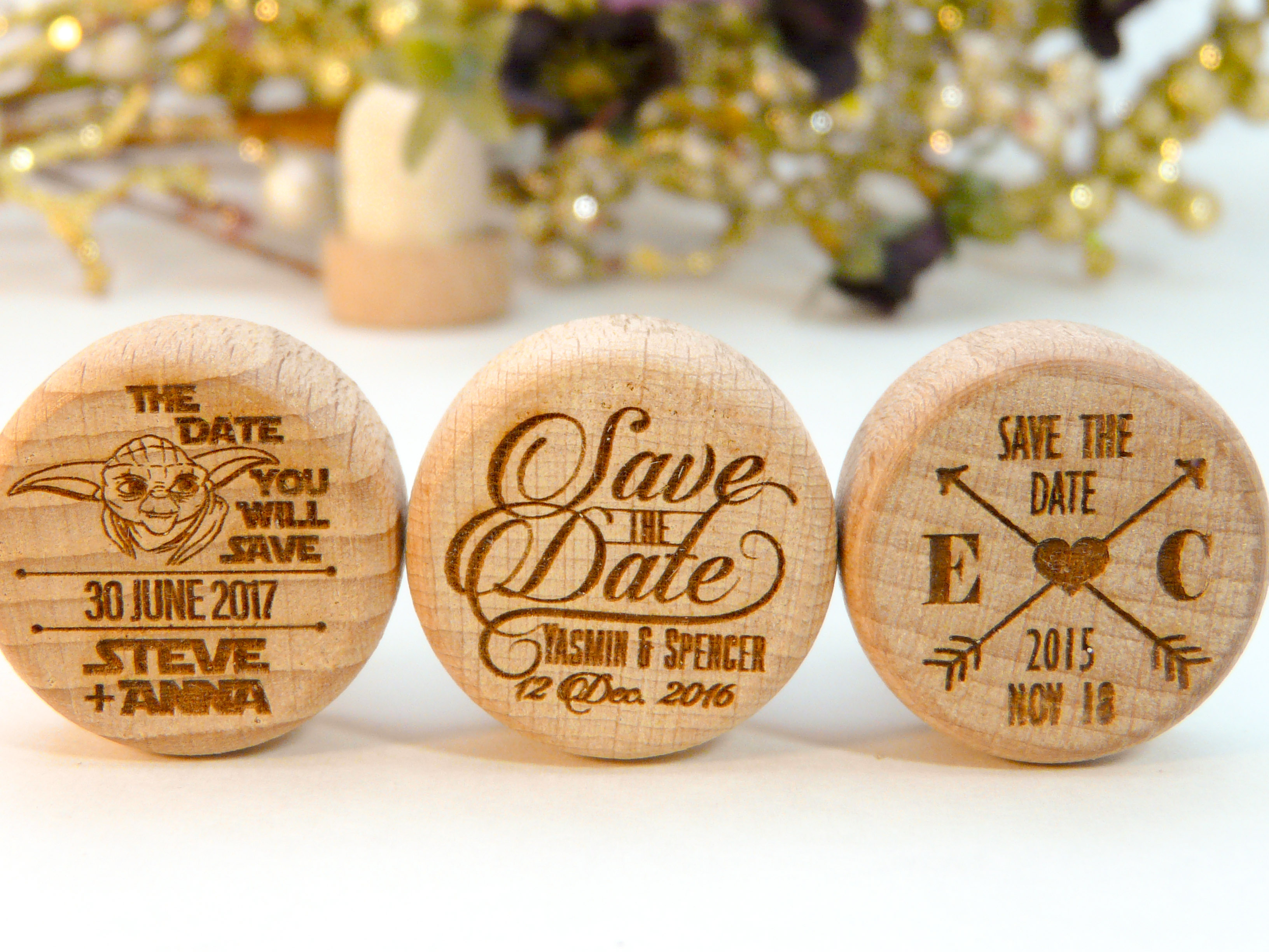 Save the Date Personalized Wine Stoppers Lazerworx Design Studio