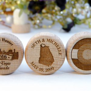 State Silhouette Personalized Wine Stopper Wedding Favors