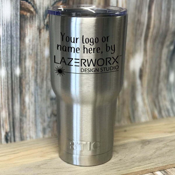 RTIC-old-style-30-oz-silver-stainless-steel-tumbler-laser-engraved-personalized-logo-lazerworx