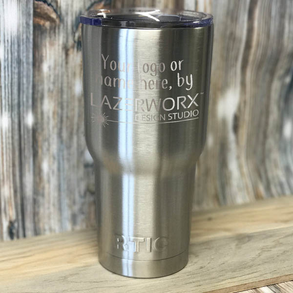 RTIC-old-style-30-oz-silver-stainless-steel-tumbler-sand-blasted-etched-engraved-personalized-logo
