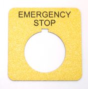 Standard Emergency Stop Labels - 800T Style or Round - Radiused corners available
