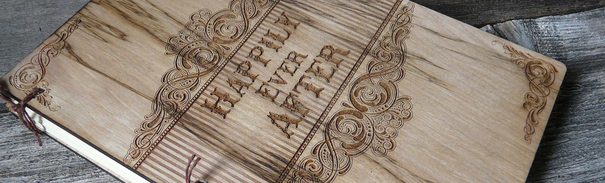 Laser Engraved Wood Book