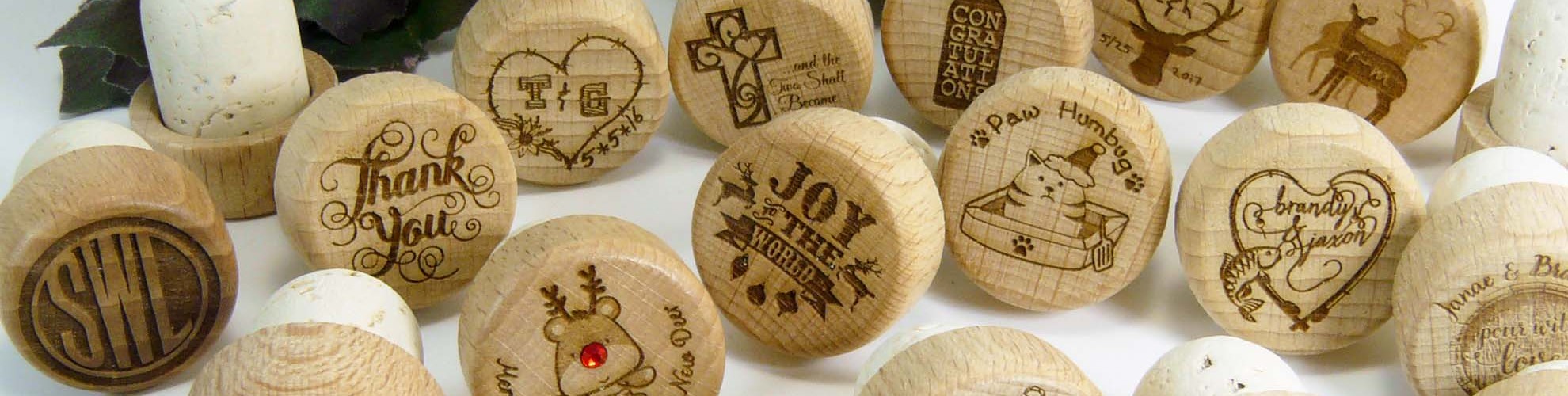 personalized laser engraved wine stoppers