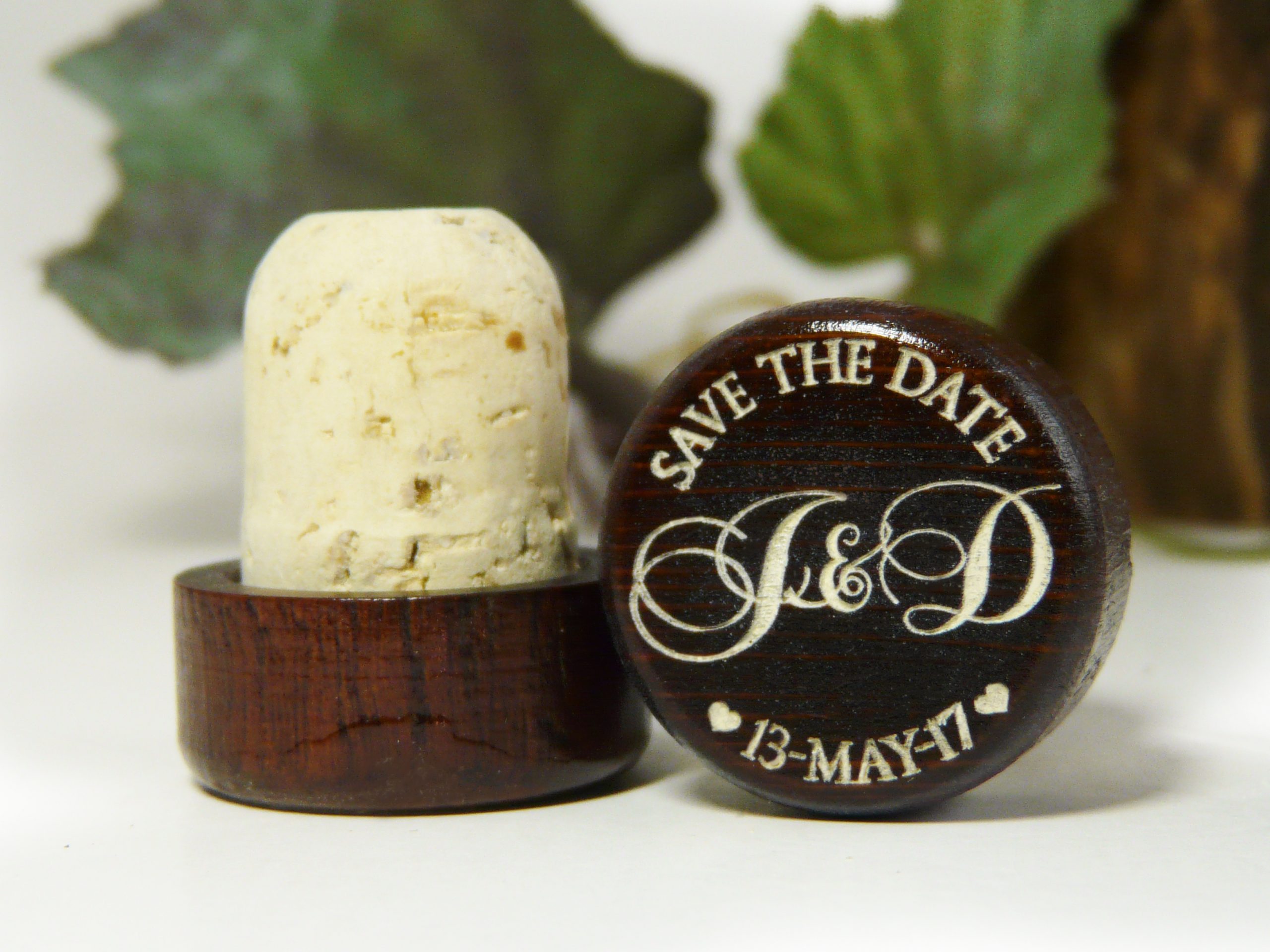 personalized dark wine stopper