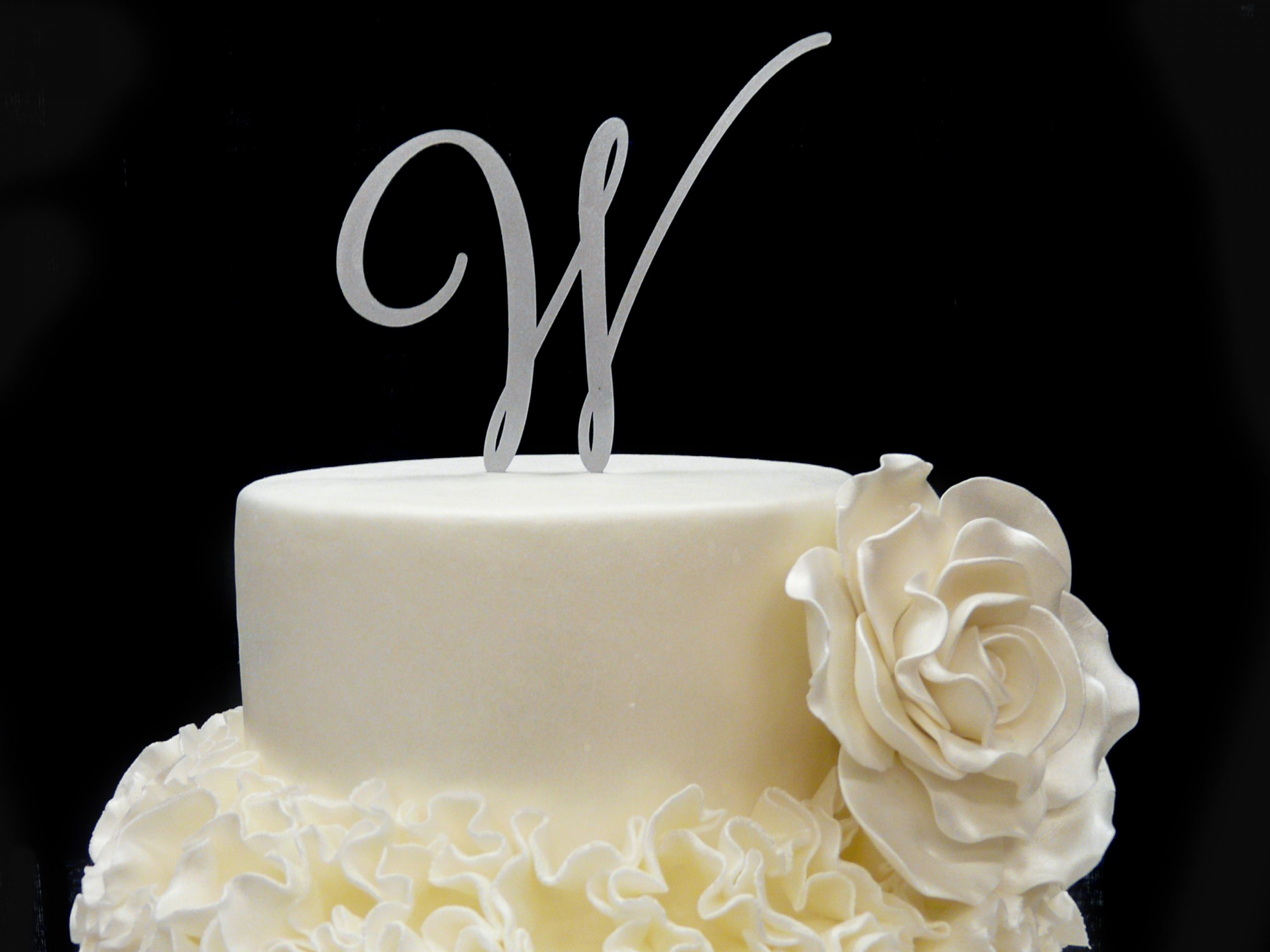 Script Monogram Laser Cut Cake Topper Alphabet