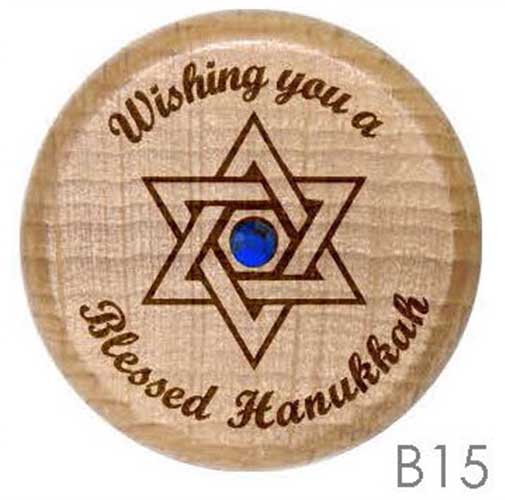 B15 - Blessed Hanukkah Rhinestone Crystal Personalized Wine Stopper