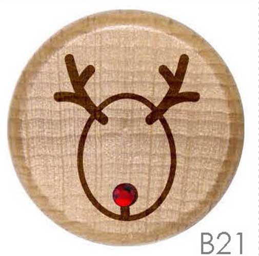 B21 - Stylized Rudolph Reindeer Rhinestone Crystal Personalized Wine Stopper