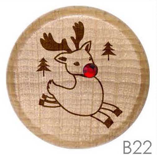 B22 - Leaping Christmas Reindeer Rhinestone Crystal Personalized Wine Stopper