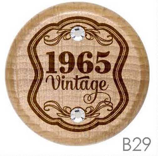 B29 - Vintage Year Birthday or Anniversary Rhinestone Crystal Personalized Wine Stopper