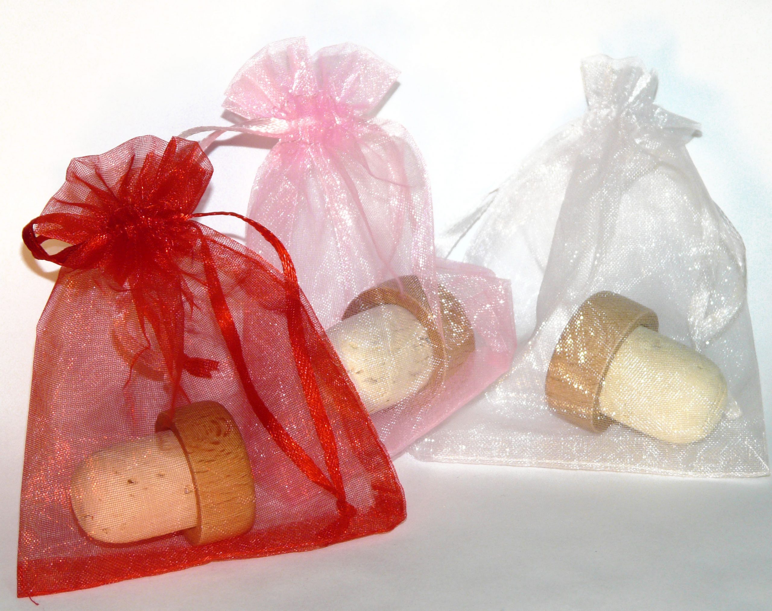 Valentine Mix 3 x 4 organza favor bags (Red, Pink, White)