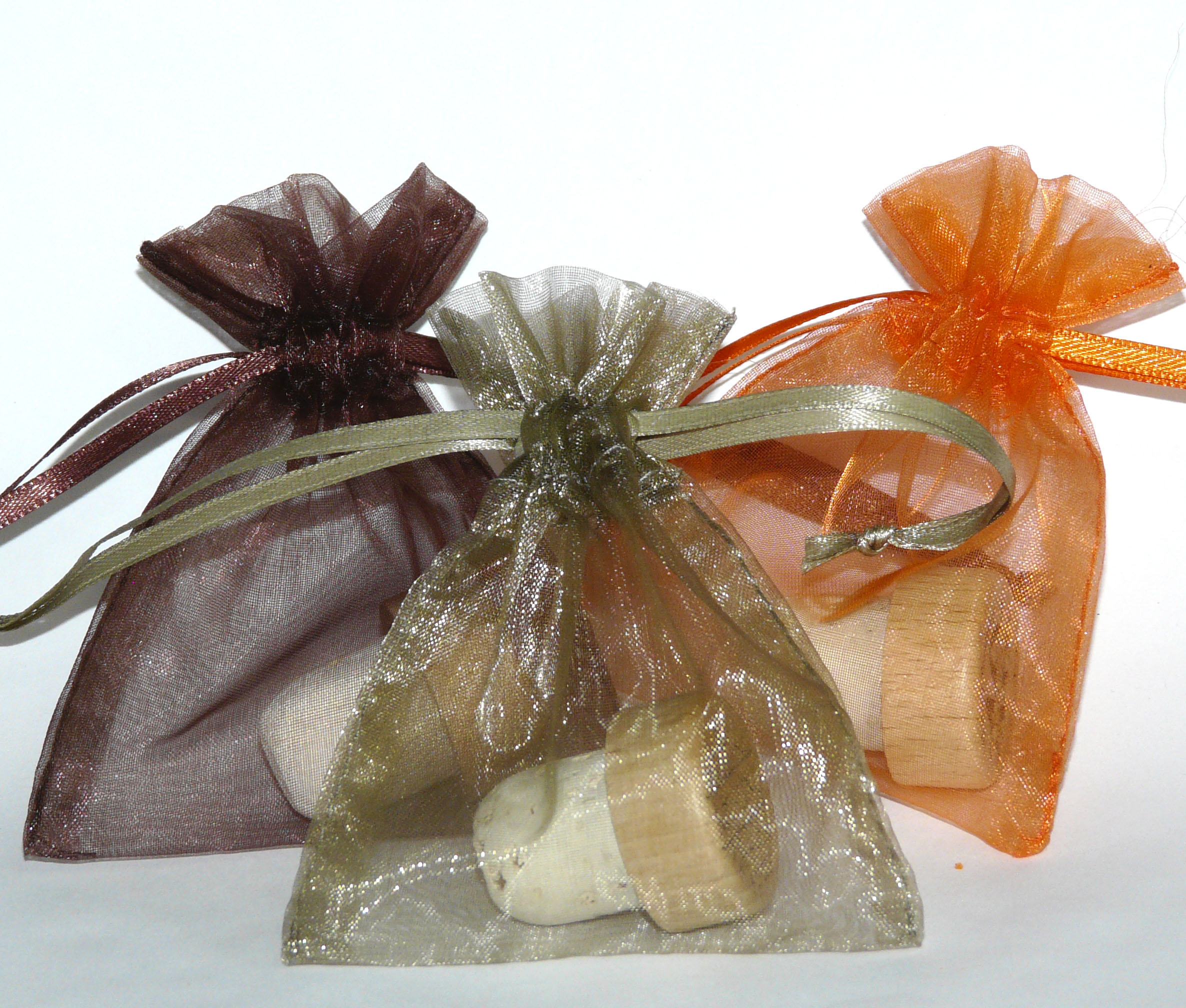 fall mix fall mix 3 x 4 organza favor bags (brown, old willow, orange)3 x 4 organza favor bags