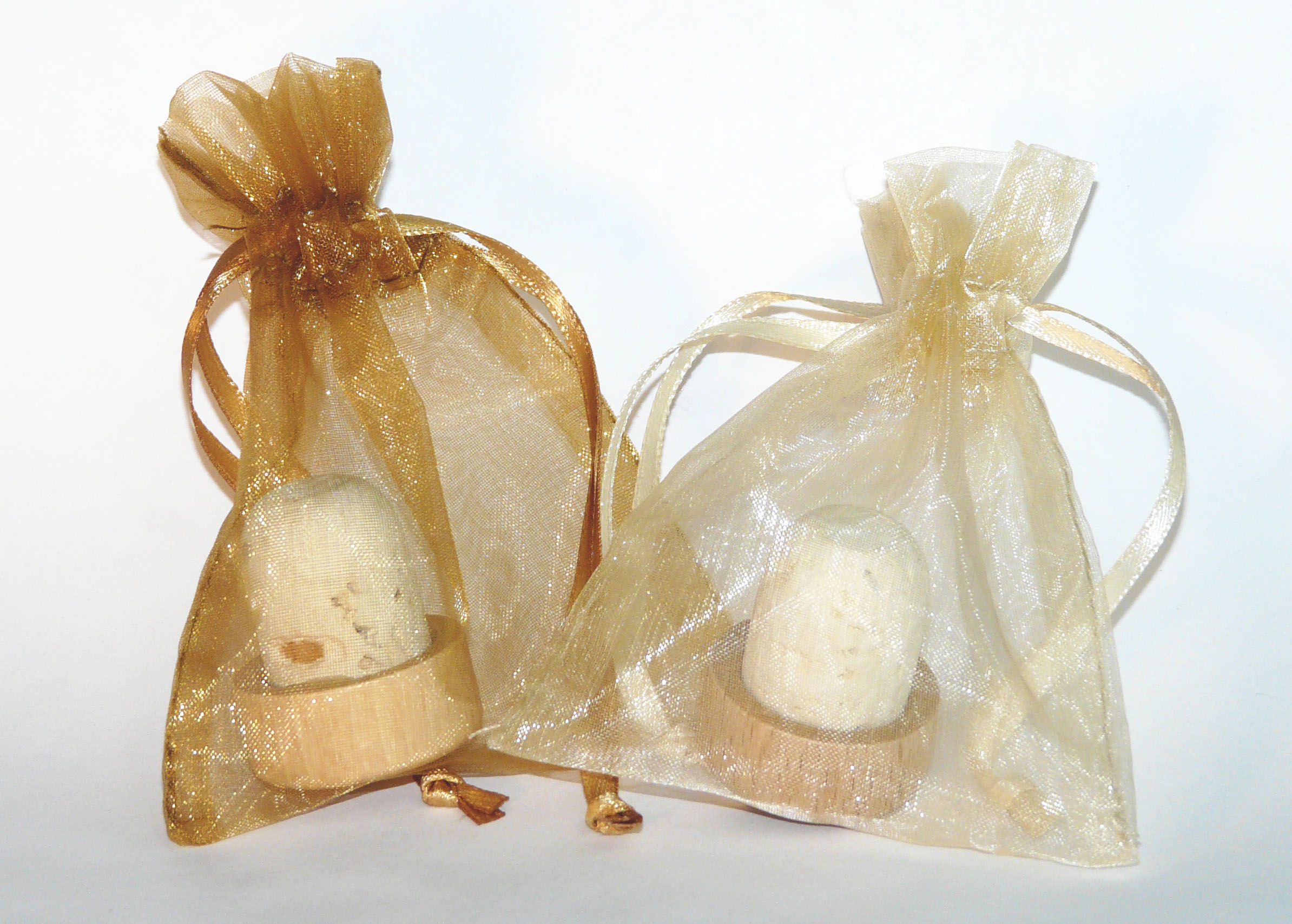Golden Years Mix 3 x 4 Organza Favor Bags (Antique Gold, Toffee)
