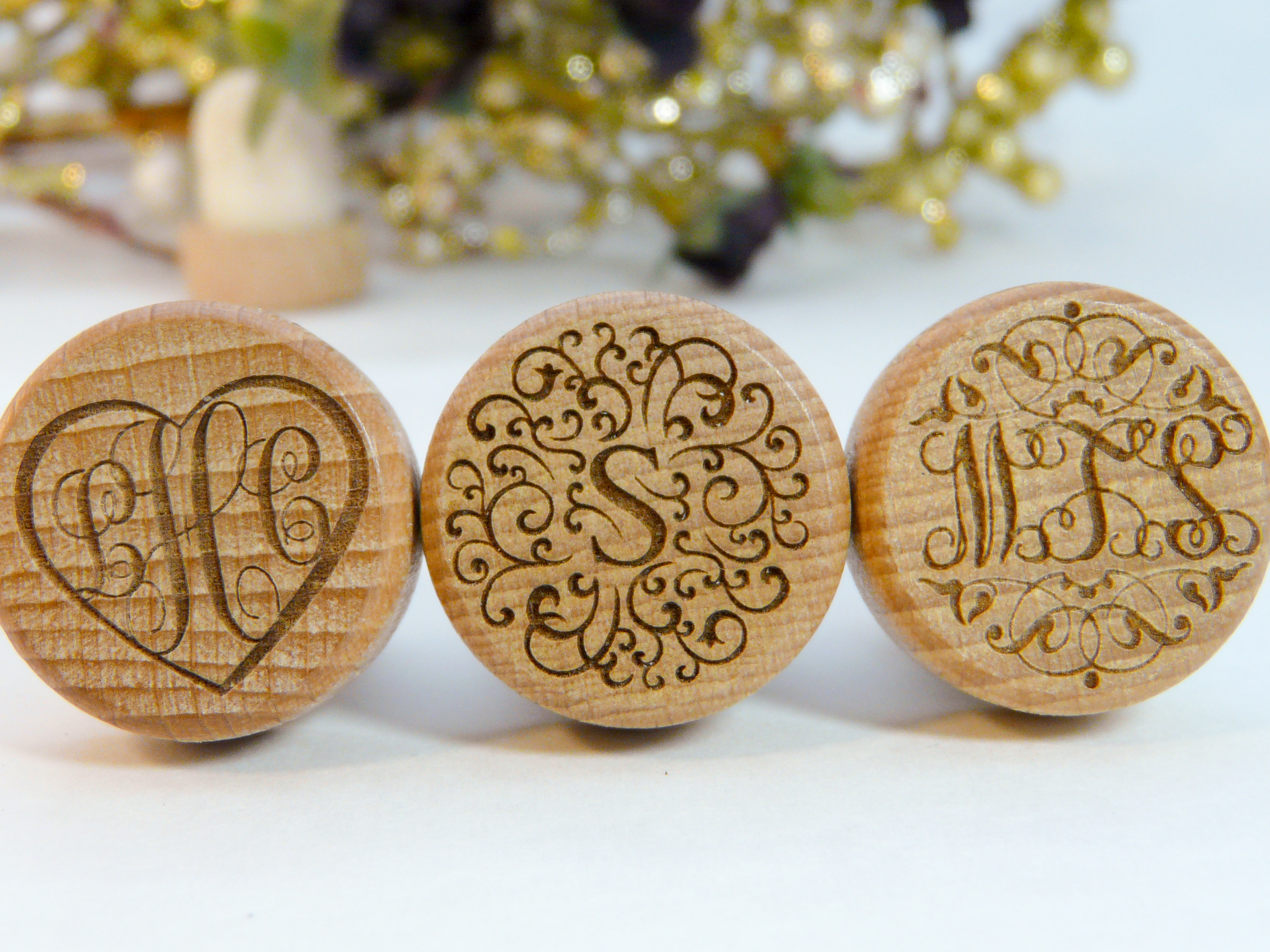 monogram personalized wine stoppers