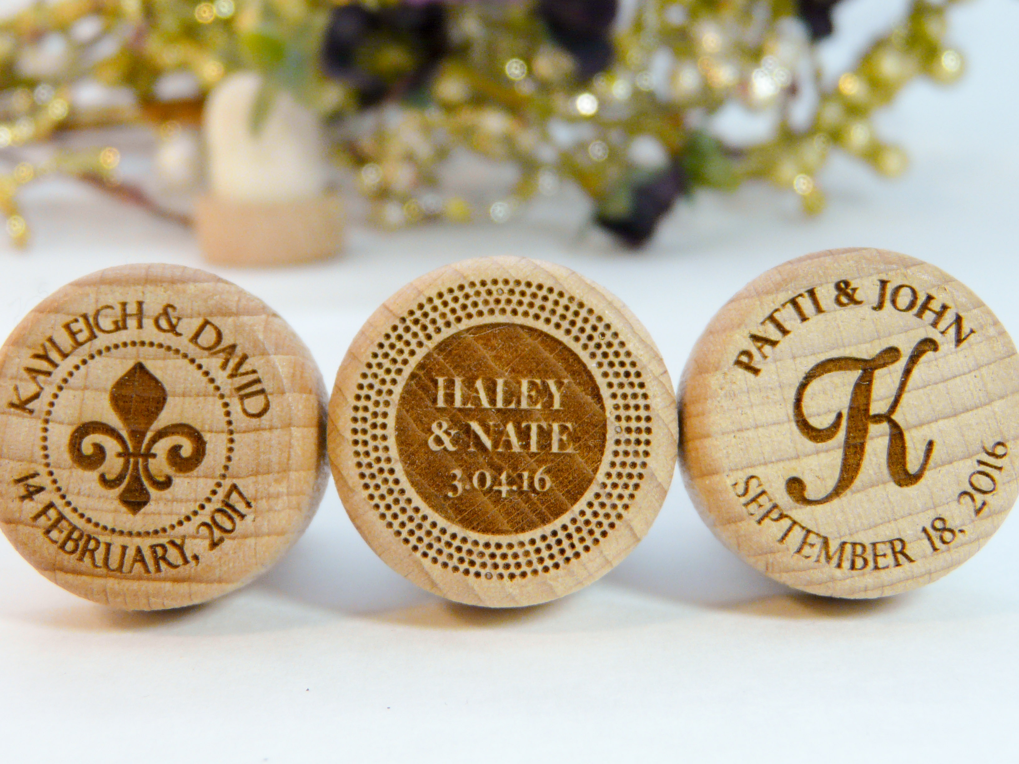 name monogram personalized wine stoppers