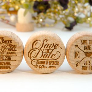 save the date personalized wine stoppers