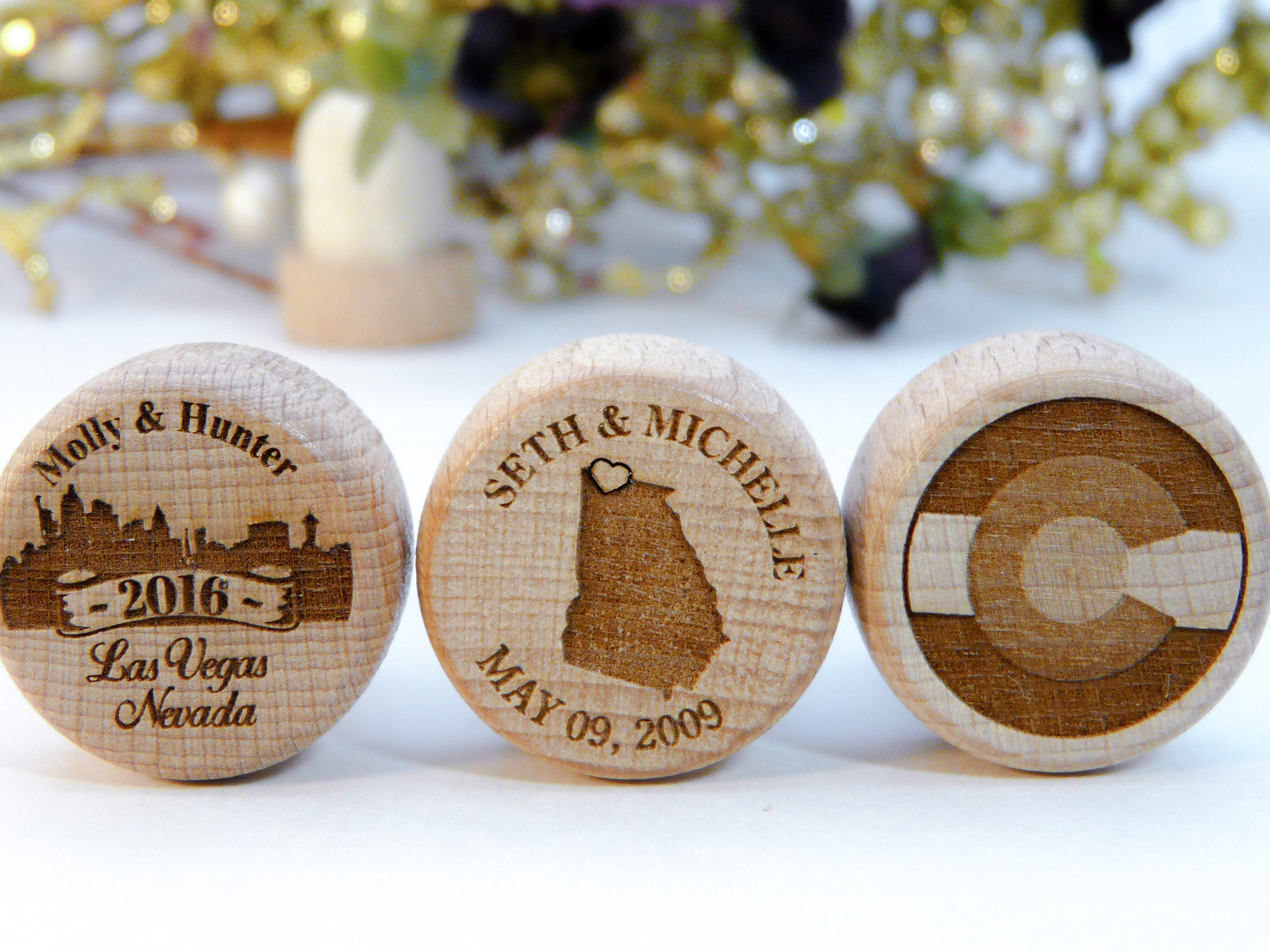 State Silhouette Personalized Wine Stopper Wedding Favors