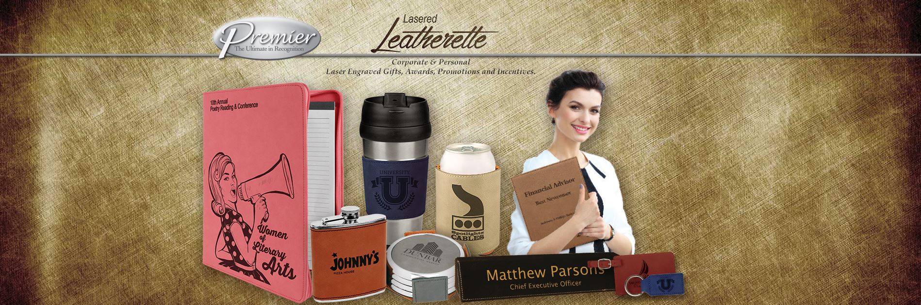 Laser Engraved Leather Keychains, mugs, portfolios, bible covers, frames, can coolers Wichita KS