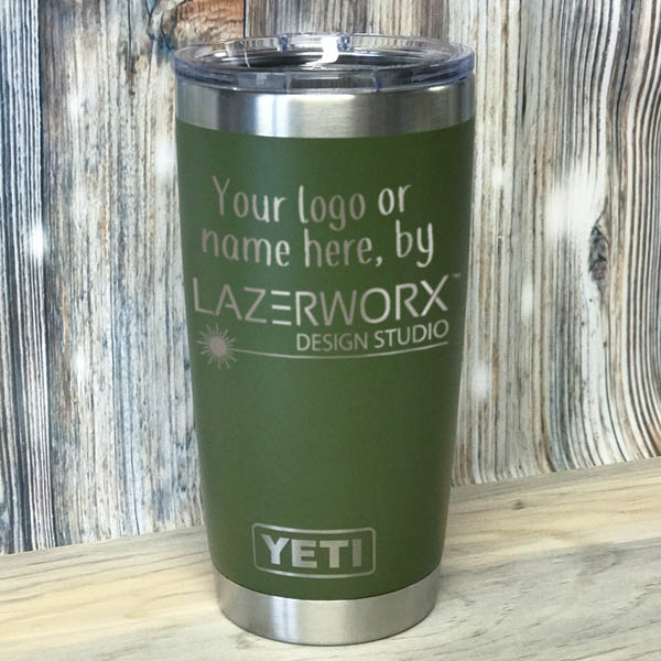 YETI-20-oz-olive-green-stainless-steel-tumbler-laser-engraved-personalized-logo-lazerworx